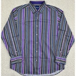 Tommy Bahama Shirt Mens L Multicolor Stripe Island Long Sleeve Button Up Casual